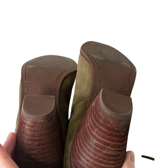 Sam Edelman | Women's "Louie" Olive Green Suede Fringe Ankle Boots Size 9.5 - Picture 8 of 13